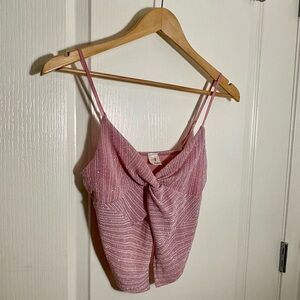 Pink Strappy Glitter Cami Top Y2K